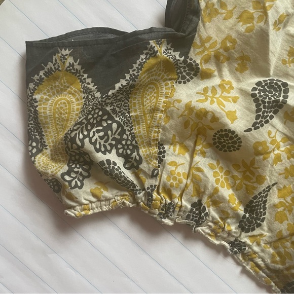 Lucky Brand Boho Paisley Print Peasant Blouse Top | B35 - Picture 4 of 6